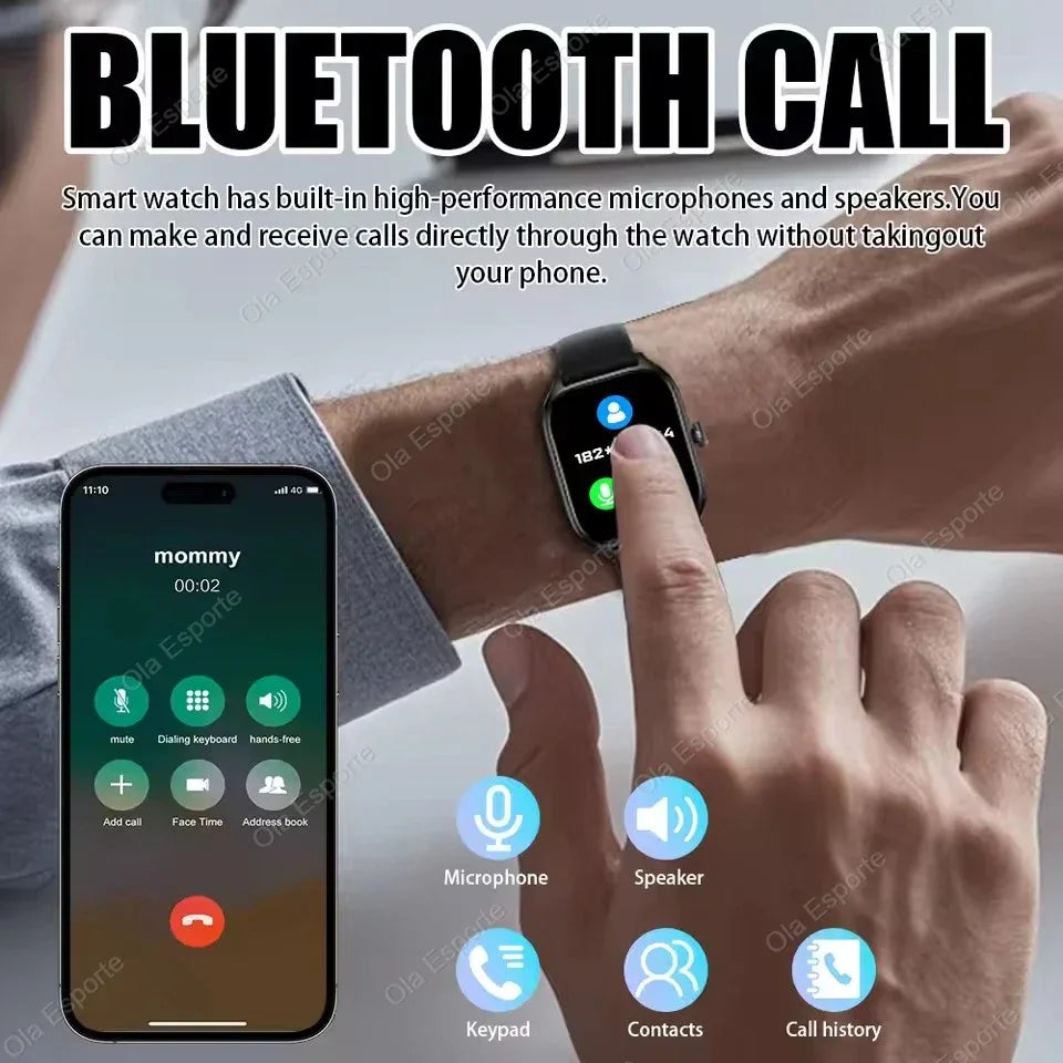 New Smart Watch Bluetooth Calls Men Women Smartwatch Heart Rate Monitor IP68 Waterproof Fitness Bracelet Custom Watch Face Pk H9
