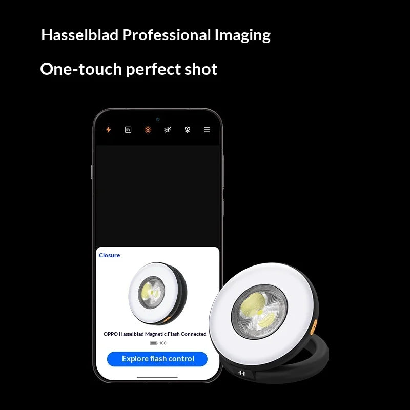 For Oppo Hasselblad Professional Magnetic Flash Light Super Brightening Unique One Click Exposure Continuous Flashing CCD Style