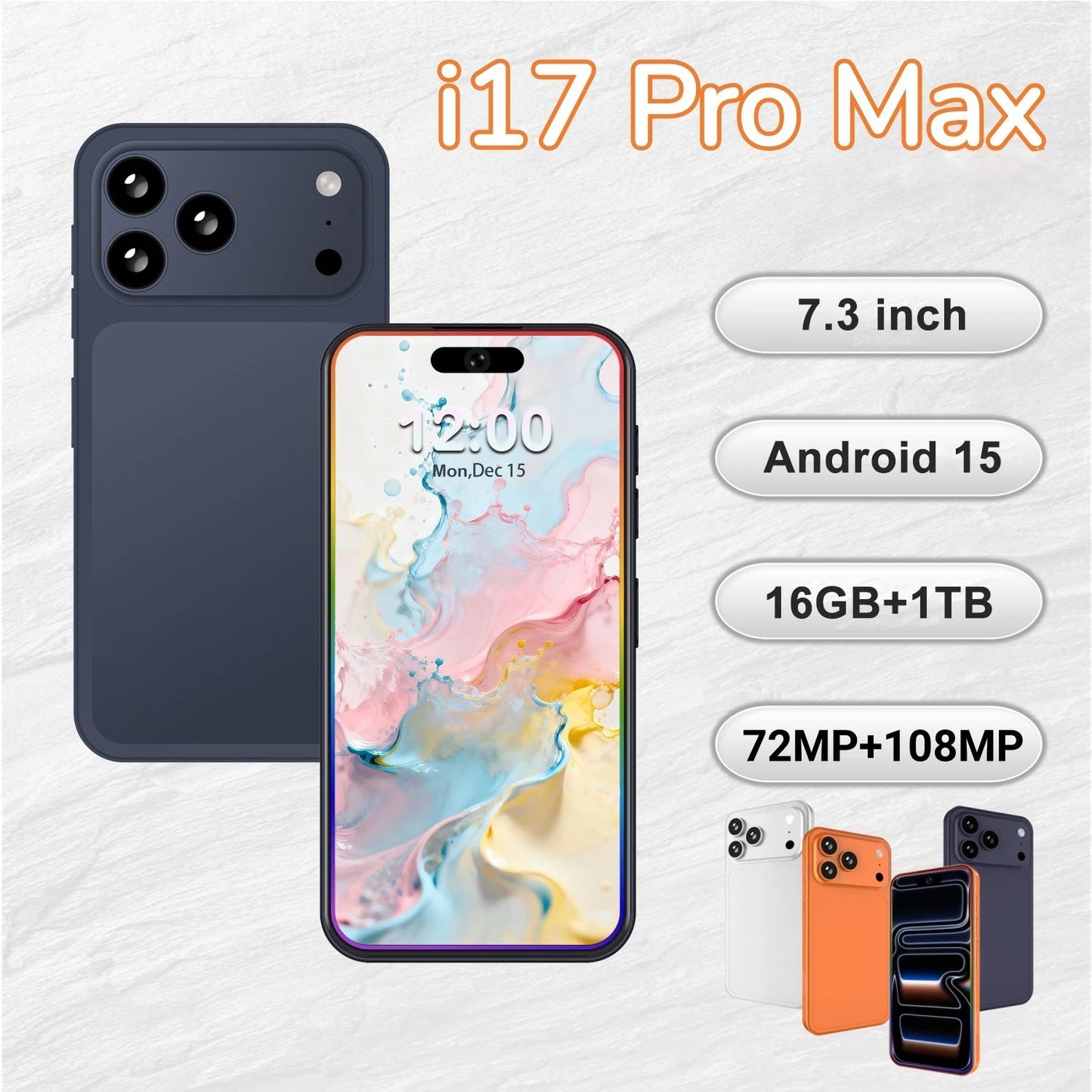 Hot 2026 High Quality i17 Pro Max Original Intelligent 4G 5G Dual Card Dual Standby System Global Version 8000mAh Battery