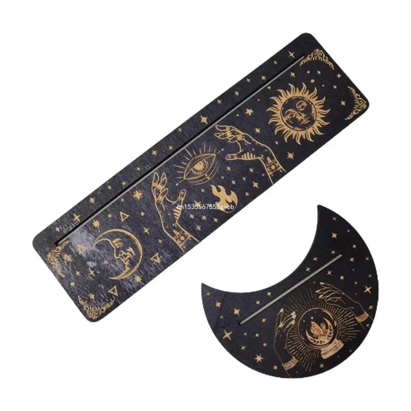 Wooden Stand for Tarot Moon Shape Rectangle Card Set Altar Stand Wood Display Witch Divination Tools Game Accessories Wholesale