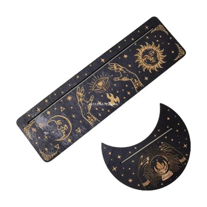 Wooden Stand for Tarot Moon Shape Rectangle Card Set Altar Stand Wood Display Witch Divination Tools Game Accessories Wholesale