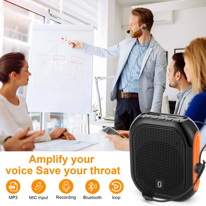 Bluetooth UHF Wireless Voice Amplifier Portable For Teaching Lecture Tour Guide Promotion U-Disk Megaphone Microphone Speaker