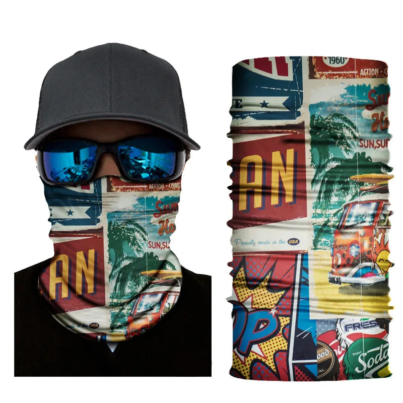 UV Protection Face Mask Neck Gaiter Windproof Scarf Sunscreen Breathable Bandana Balaclava for Sport Outdoor Running Motorcycle