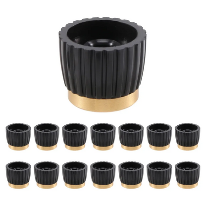 Trendy! 15Pcs Guitar AMP Amplifier Push on Fit Knobs Black with Gold Aluminum Cap Top Fits 6Mm Diameter Pots Marshall Amplifiers