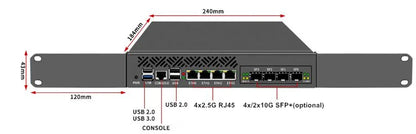 Topton 1U Rack Mini PC 2x10G SFP+ 4x i226-V 2.5G Intel i3-N305 N150 DDR5 mSATA Network Router Server Firewall Appliance AES-NI