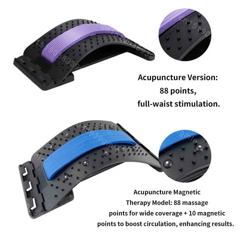 Adjustable Back Stretcher Therapy Cervical Shoulder Back Pain Relief Yoga Fitness Waist Massager Muscle Relax Posture Corrector