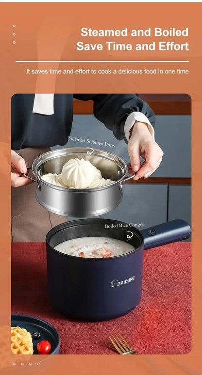 1.8L Mini Household Electric Rice Cooker Multifunction Hot Pot Non-stick Pan Single Double Layer for Students Dormitory