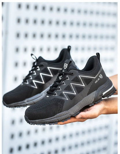 Oulylan Puncture Proof Work Safety Boots Man Breathable Work Shoes Male Men's Fashion Safety Shoes  Steel Toe Sneakers