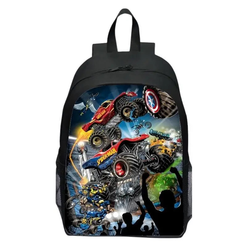 Monster Jam Truck Children's Backpack Primary School Backpack Kindergarten Backpack Male and Female Students