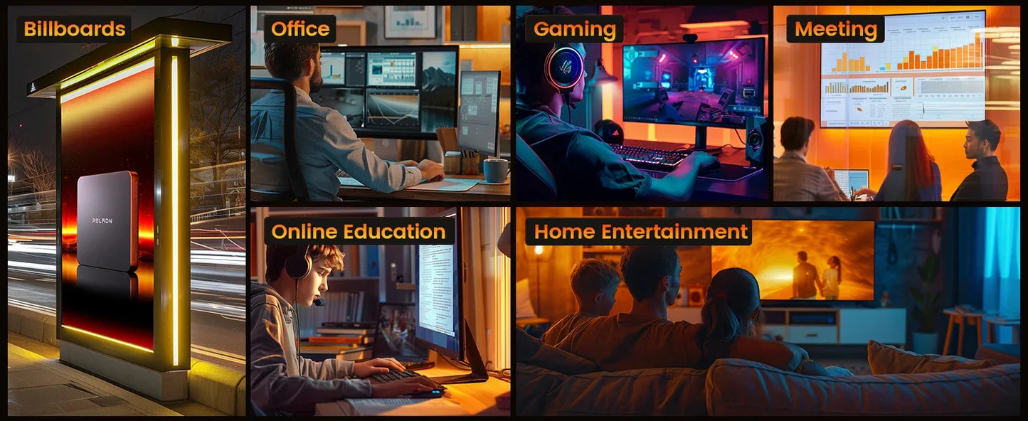 PELADN WO7 Mini PC AMD Ryzen 7 7735U (8C/16T, up to 4.75Ghz) 32GB DDR5+1TB SSD WiFi6 BT5.2 Quadruple-Display Mini Computer