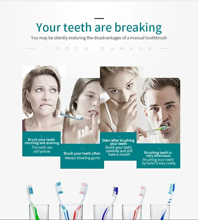 Electric Toothbrush Charging Six Speed Smart Sonic  for Adults and Children with Ultra Fine Soft Bristles Waterproof Portable