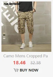 Summer Pure Cotton Men's Cropped Trousers Oversized Casual Shorts Multi Pocket Tooling Capri Pants Men Cargo Pants AF5820