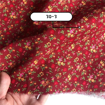 145cm Wide Printed Cotton and Linen Fabric Small Floral Patterns Retro Shirt Dress DIY Clothing Sewing Fabric 90% Cotton Content