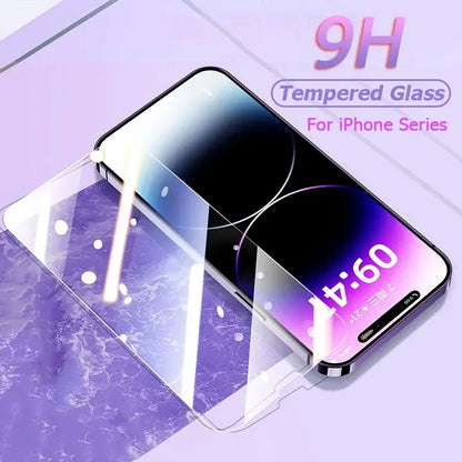 1-5Pcs HD Tempered Glass Screen Protector For iPhone 11 12 13 14 15 16 17 Pro Max 14 15 16 Plus 16 Air Glass Anti-Scratch Film