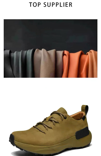 Genuine Leather Men Shoes Casual Sneakers Breathable Walking Slip On Platform Shoes Man Flats Sports Shoes Zapatillas