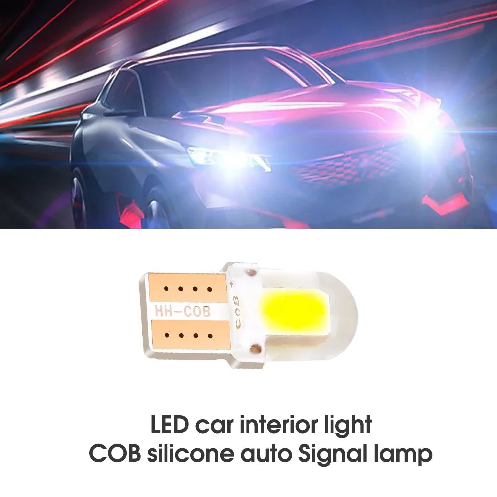 10Pcs T10 W5W BULB LED Car License Plate Lamp COB T10 LED Canbus Clearance Lamp Led Parking Bulb Car Interior Reading Light
