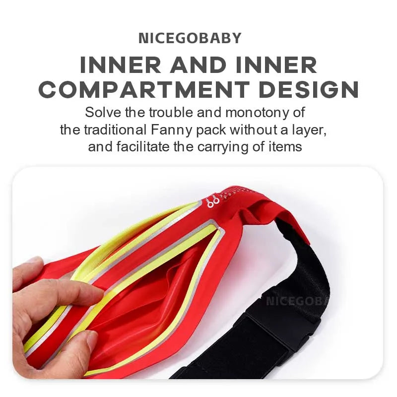 Sports waist pack Multi-functional outdoor running mobile phone men's and women's fitness waterproof invisible pocket ultra-thin