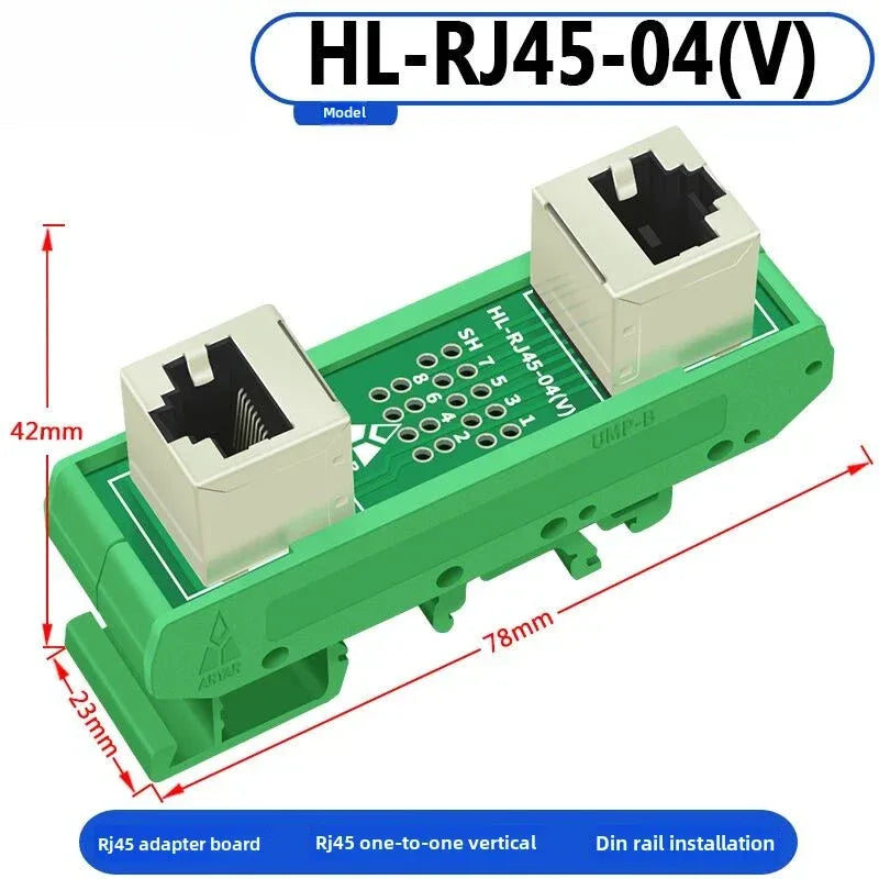 RJ45 adapter terminal RJ45 adapter terminal Cat5e Cat6 adapter board network port DIN35 guide rail installation
