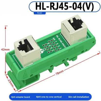 RJ45 adapter terminal RJ45 adapter terminal Cat5e Cat6 adapter board network port DIN35 guide rail installation