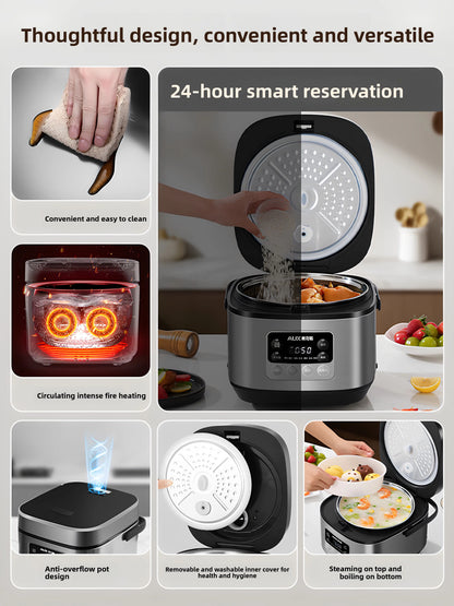 Low sugar rice cooker rice soup separation steaming 2-3L uncoated stainless steel rice cooker timer reservation