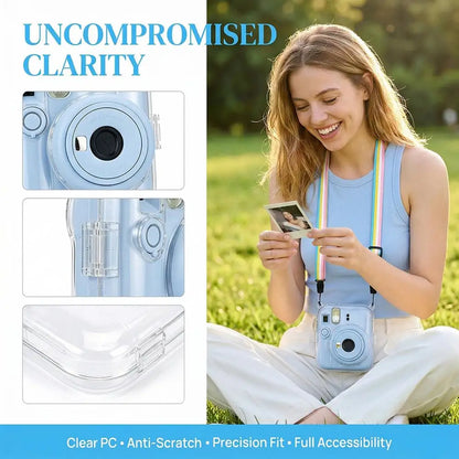 Crystal Clear Case for Fujifilm Instax Mini 13 Camera Transparent Hard PC Protective Cover Shell B1K4