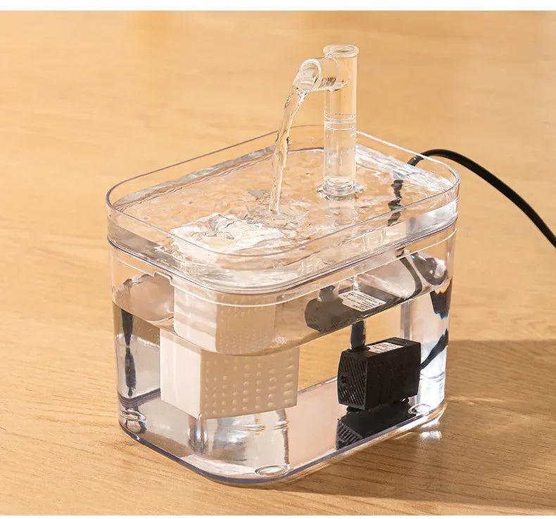 1000ml Automatic Pet Water Fountain Transparent USB Power Cat Water Dispenser for Indoor Dog and Cat Water Feeding Supplies