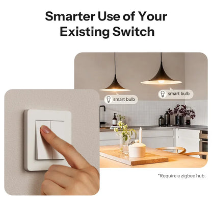 SONOFF MINI DUO 2-Gang Zigbee Smart Switch MINI-ZB2GS Small & Safe Dual-Load Control Supports External Switch Require zigbee hub