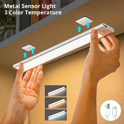1 Rechargeable Magnetic LED Motion Sensor Light with Adjustable Brightness Temperature, Wireless Under Cabinet & Closet Lighting