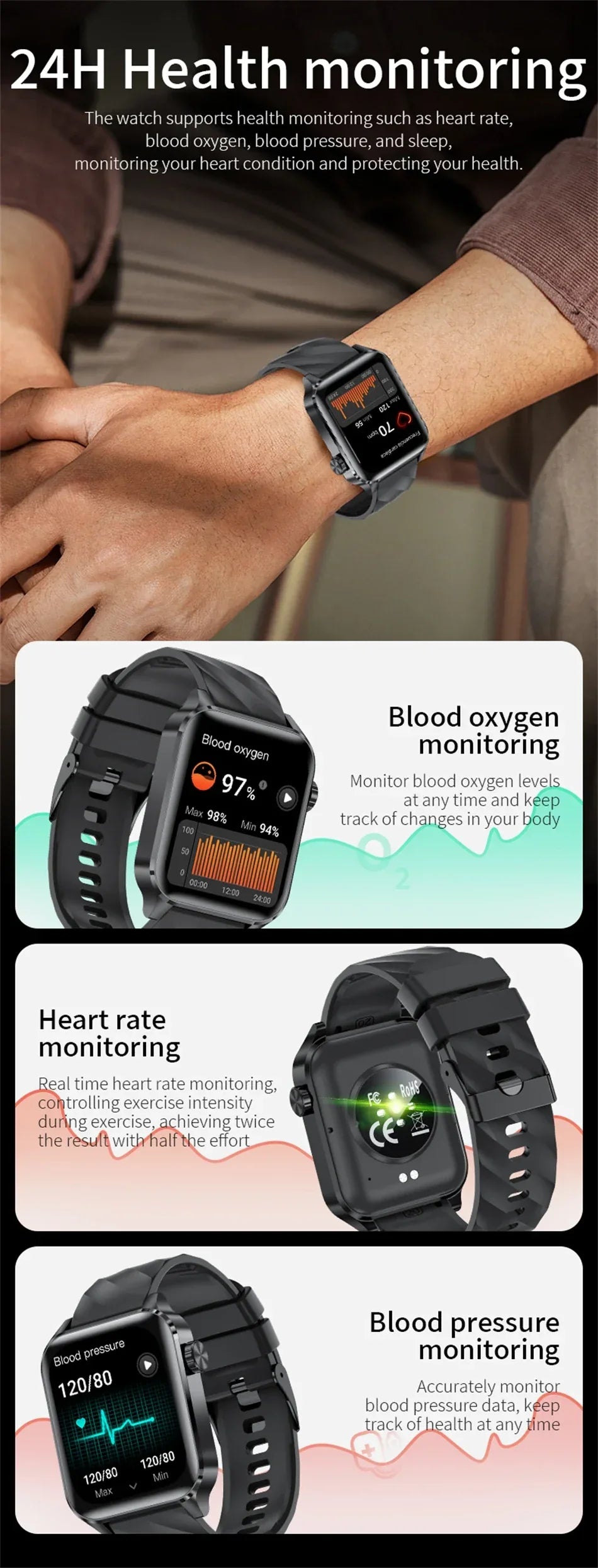 LIGE Smart Watch Sport Fitness Sleep Monitor Fashion Luxury Women's Watch Bluetooth Call Message Clearance Sale Men's Smartwatch