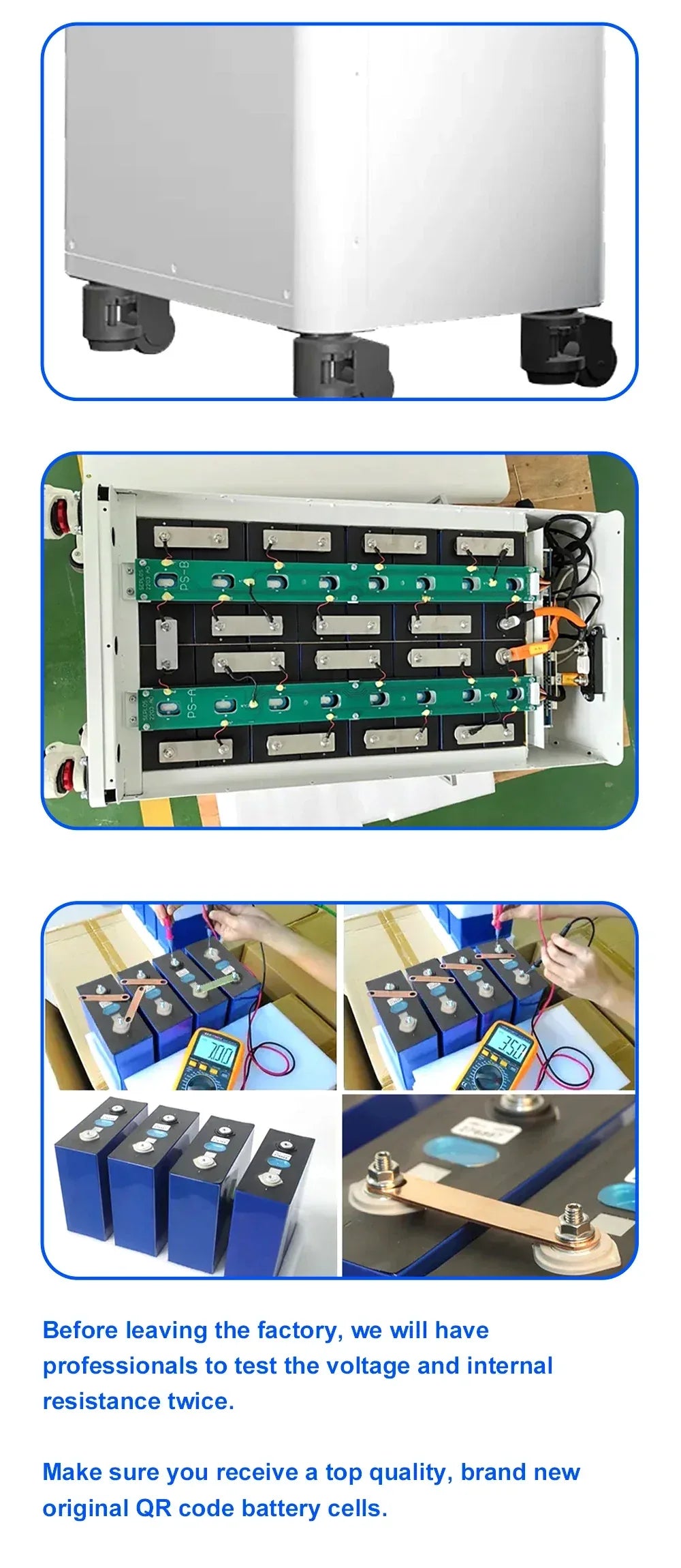 EU Stock 3.0 Seplos Kits Lifepo4 Battery 48V 280AH 310AH 320AH Power Bank Stand Battery Box 2A Balance  Rechargeable Solar