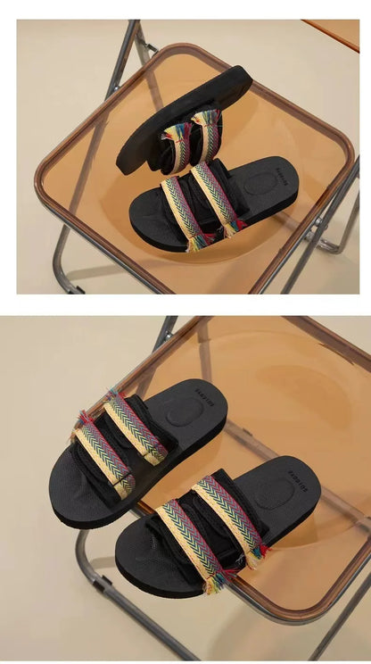 Men Casual Slippers Fashion Indoor Outdoor Beach Women White Sandals Increase Height Round Toe Non-Slip Unisex Zapatos Hombre