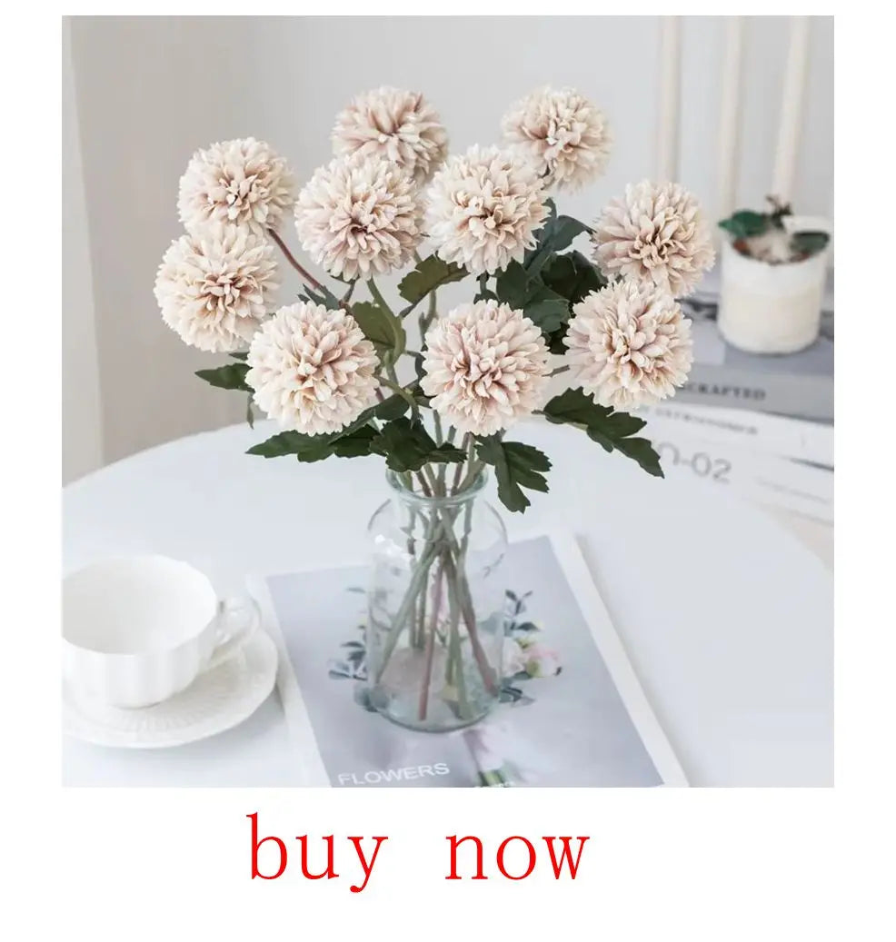 3/5PCS Silk Hydrangea Pompon Home Decor Scrapbooking Wedding Festival Wreath Bridal Accessories Clearance Artificial Flowers Diy