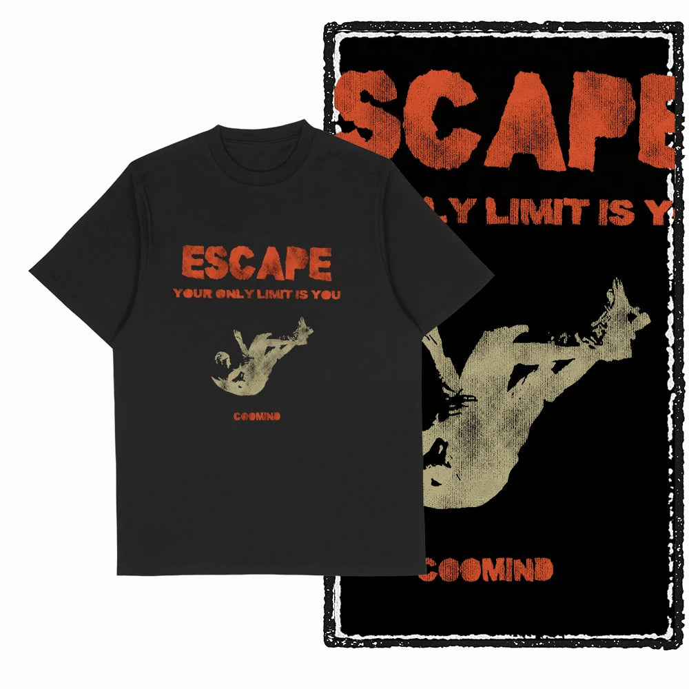 Coolmind U4 Streetwear Cool Print Exclusive Graphic T shirt fo men 100% Cotton Big Size vintage BLACK men's novelty tee shirt