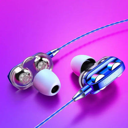 3.5mm Wired Headphones Noise Canceling In-Ear Sports Earphones Bass Stereo Gaming Headset HiFi Music Earbuds With Mic For Xiaomi