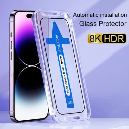 Premium Tempered Glass For iPhone 12 13 14 Pro Max Screen Protector Glass 14 Plus Full Cover With Automatic installer