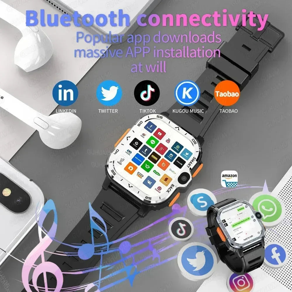2024 New SIM Smart Watch 2.03inch 4G Network GPS Wifi NFC Dual Camera 64G ROM Storage Google Play Small mobile phone Smartwatch