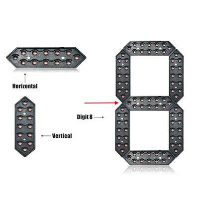 Hot Sale 8 inch Waterproof 7segment Digital Led Module For Price/Time/Temperature/Score Sign