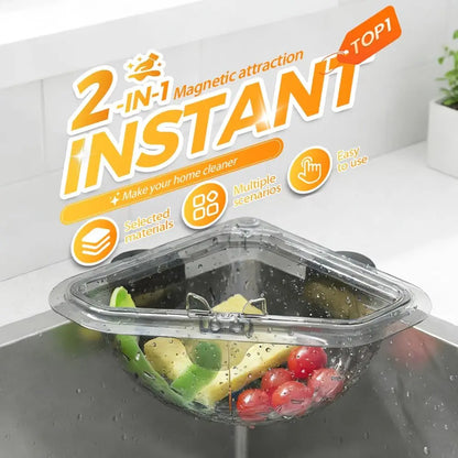 Creative Triangular Sink Drain Basket Transparent Multifunction Kitchen Organizer Hanging Filter Mesh Basket Sink Gadgets