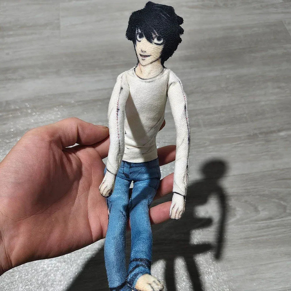 Anime Death Note L.Lawliet Cosplay Doll Plush Stuffed Dolls Abstract Joint Flexible Room Decoration Halloween Mascot Soft Props