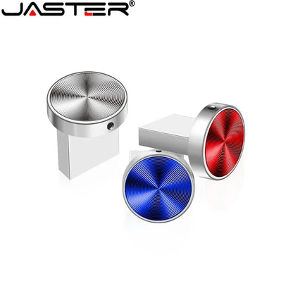 Mini Metal USB Flash Drive 128GB High Speed Memory Stick 64GB Blue Waterproof Pen Drive 32GB Circular Button USB Stick 16GB 8GB