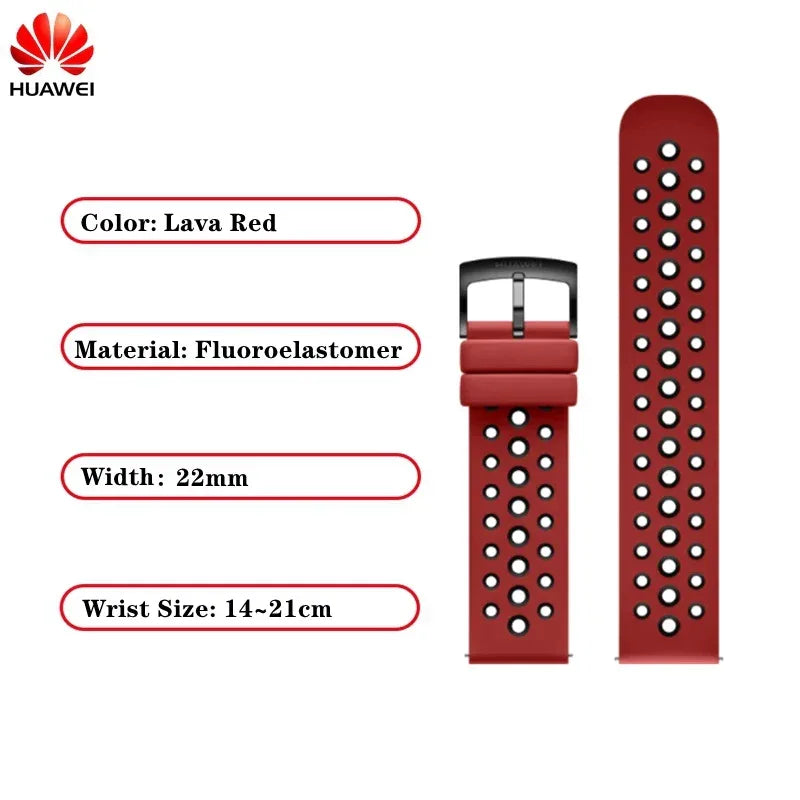 Original FKM Rubber Sport Band for Huawei GT3pro 46mm Titanium Watch Strap GT3 PRO Genuine Leather Band