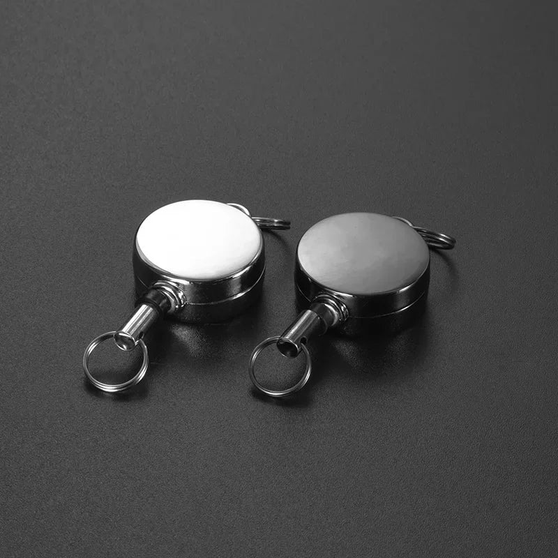 Retractable Key Chain Key Chain Pull Back Recoil Movement Key Ring Anti-lost ID Card Holder Anti-theft Chain Organizer