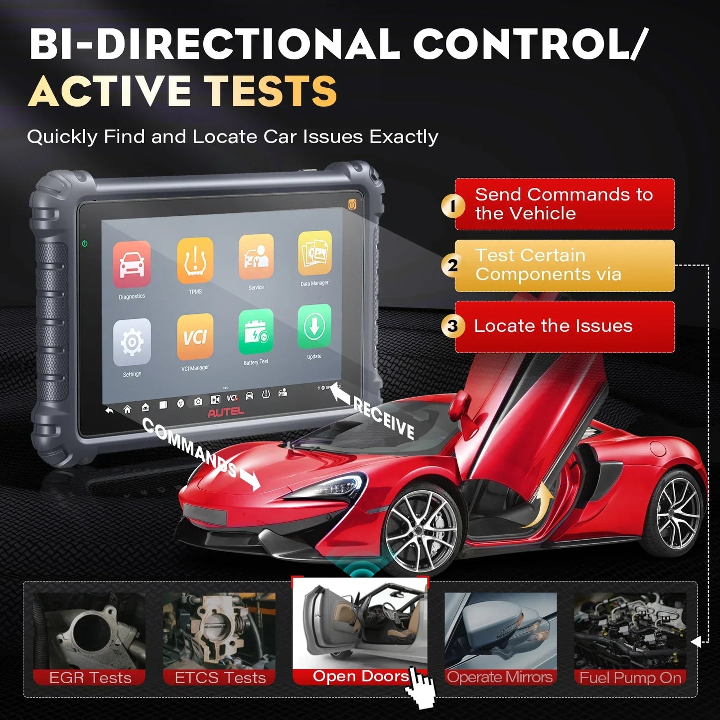 Autel MaxiCOM MK906 Pro-TS Full TPMS Car Diagnostic Scanner Tpms Sensor Programmer CAN FD DoIP ECU Coding Tools PK MK906PRO