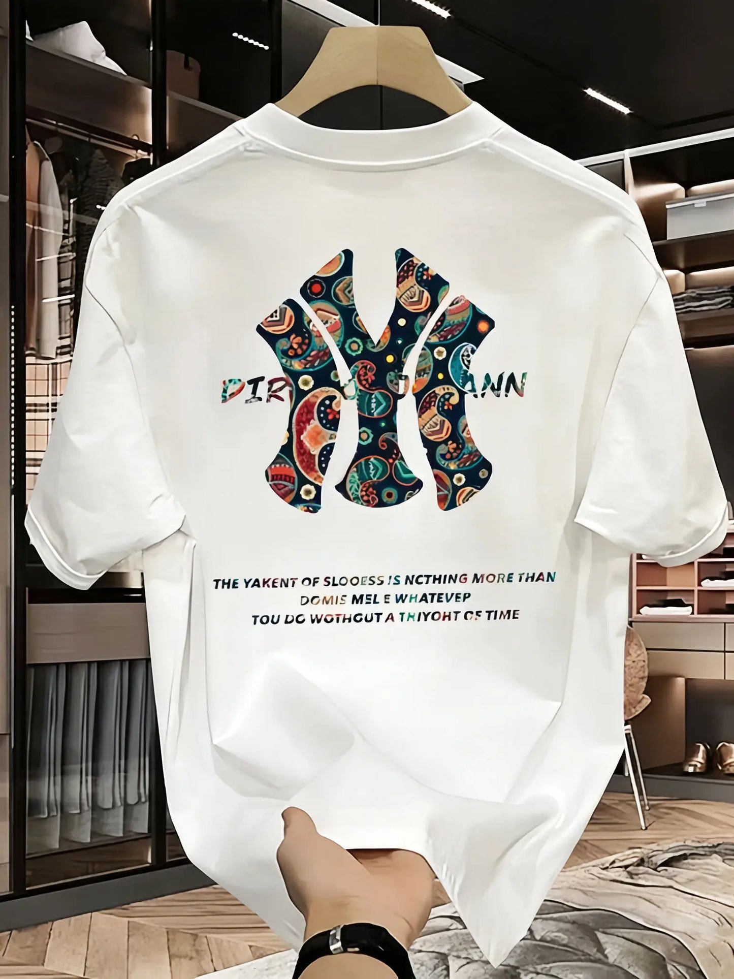 2026 men's new spring and summer printed T-shirt - high-quality, casual, versatile, and fashionable loose-fitting sports T-shirt