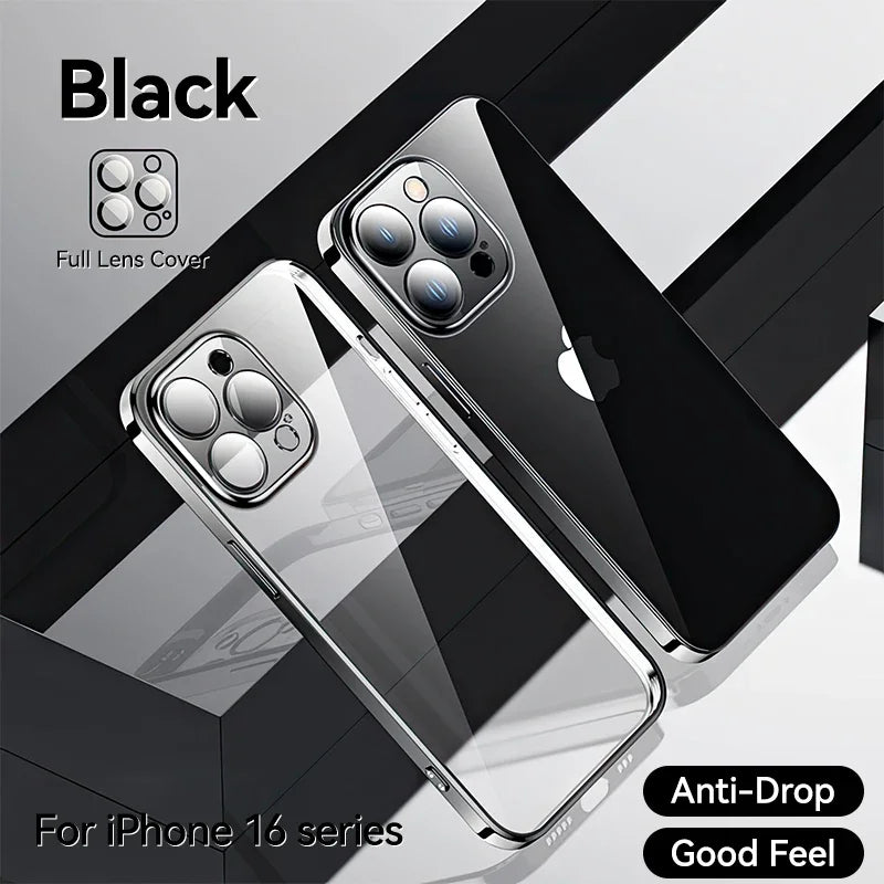 Joyroom Transparent Phone Case For iPhone 16 Pro Max Anti-Drop Phone Cover For iPhone 15 Pro Max Shockproof With Len Protection