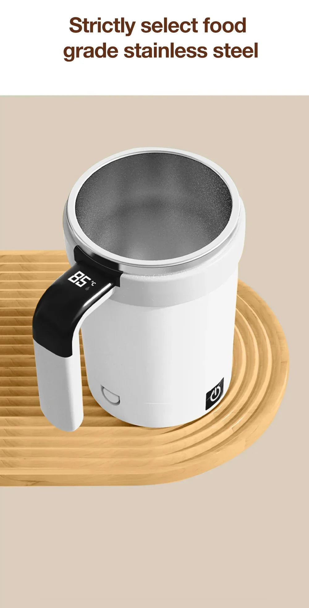 380ML Automatic Magnetic Stirring Mug with Straw & Lid Stainless Steel Waterproof USB Electric Mixing Coffee Mug 2025 New