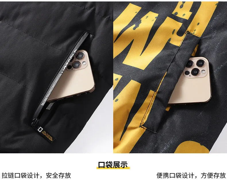 Men Autumn Winter Cotton Jacket Warm Comfortable Padded Thickened Down Jacket 2024 New Double-Sided Clothes Removable Cap M-5XL