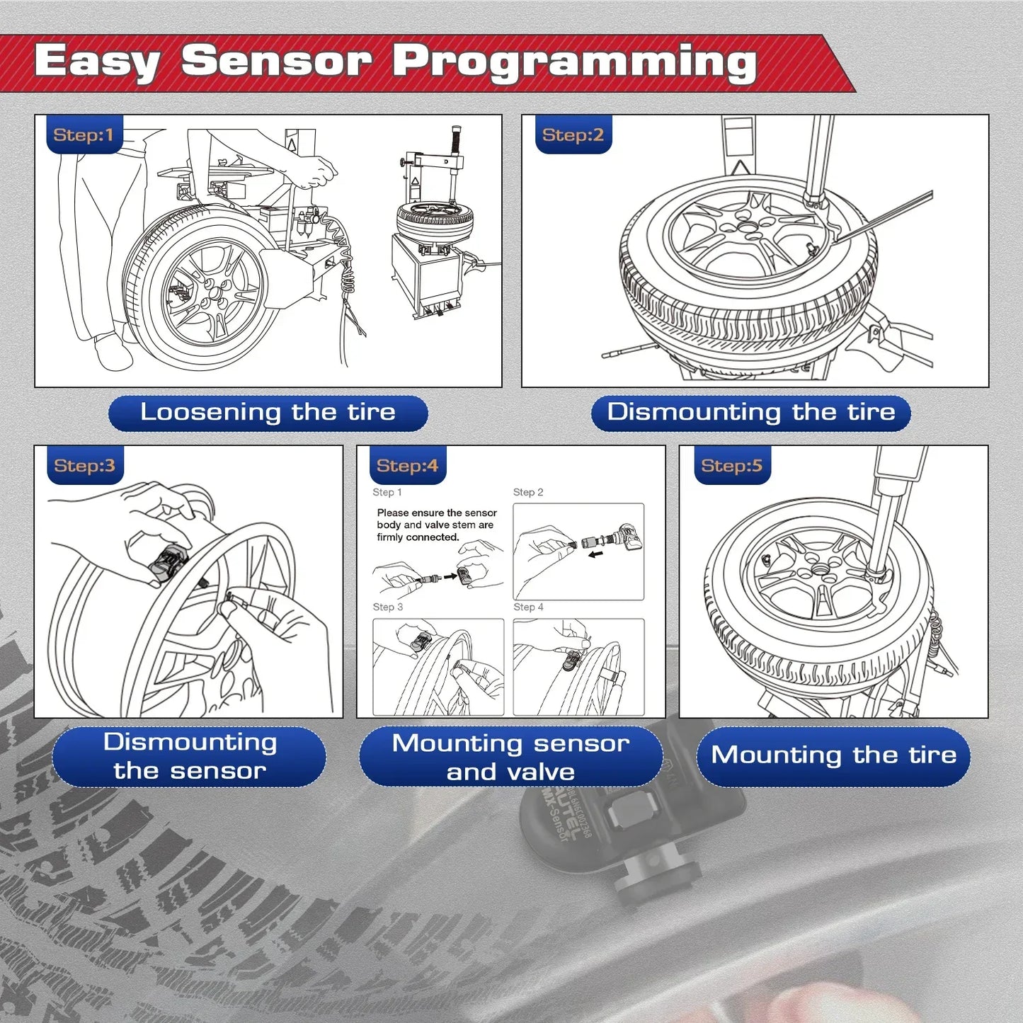 Autel TPMS MX Sensor 315MHz 433MHz Sensor 2in1 Clone-able Programming Sensors For TS501 TS508 Tire Pressure Monitoring Car Tool