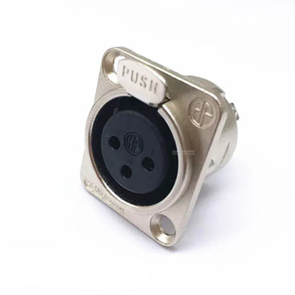 1pcs 3,4,5,6,7 pin Male/Female Black/Silver Metal Square XLR Speaker Panel mount socket Connector