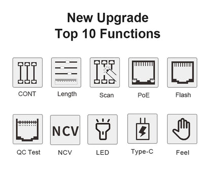 NOYAFA NF-8209S Network Cable Tester Cable Tracker Cat5 Cat6 PoE Tester Detect Length Continuity Test with NCV & Lamp
